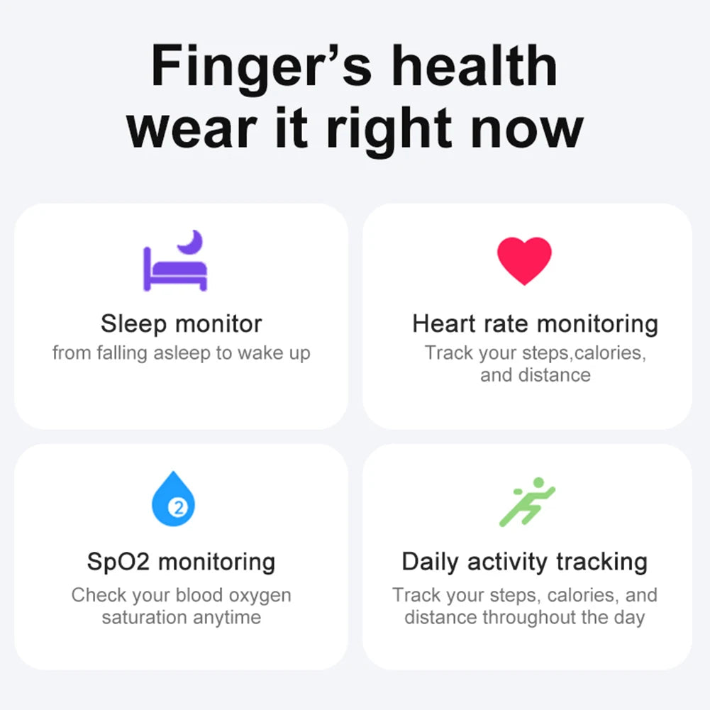R02 Smart Ring Fitness Tracker with Bluetooth 5.0 "Advanced Blood Oxygen Tracking | IP68 & 5ATM Waterproof | Compatible with Android & iOS"