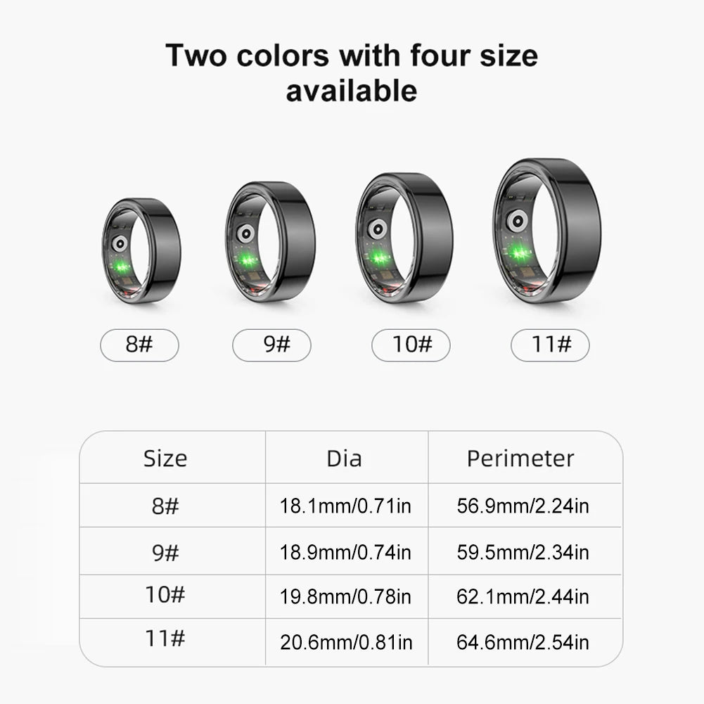 R02 Smart Ring Fitness Tracker with Bluetooth 5.0 "Advanced Blood Oxygen Tracking | IP68 & 5ATM Waterproof | Compatible with Android & iOS"