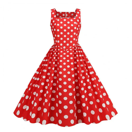 Women Party Dress Vintage-inspired A-line Midi Dress with Square Neck