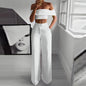 Women Wide Leg Pants Two Piece Set