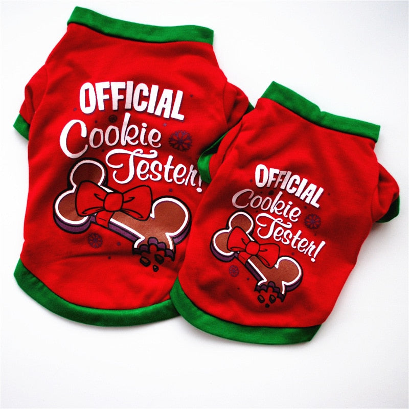 Christmas Dog Clothes Cotton Pet Clothing Cute Cartoon Small Dogs Vest