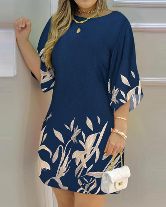 Fashion New Plants Print Casual Dress For Women European & American