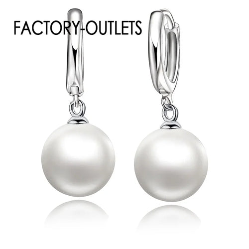 Factory Outlets High Quality 925 Silver Needle White Pearl Earrings