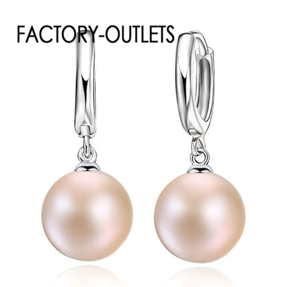 Factory Outlets High Quality 925 Silver Needle White Pearl Earrings