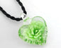 New Handmade Murano Lampwork Glass Colorful Heart Flower Pendant Fit