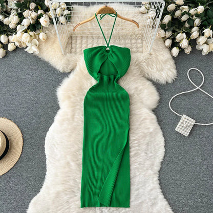 YuooMuoo Chic Fashion Sexy Package Hips Split Knitted Summer Dress