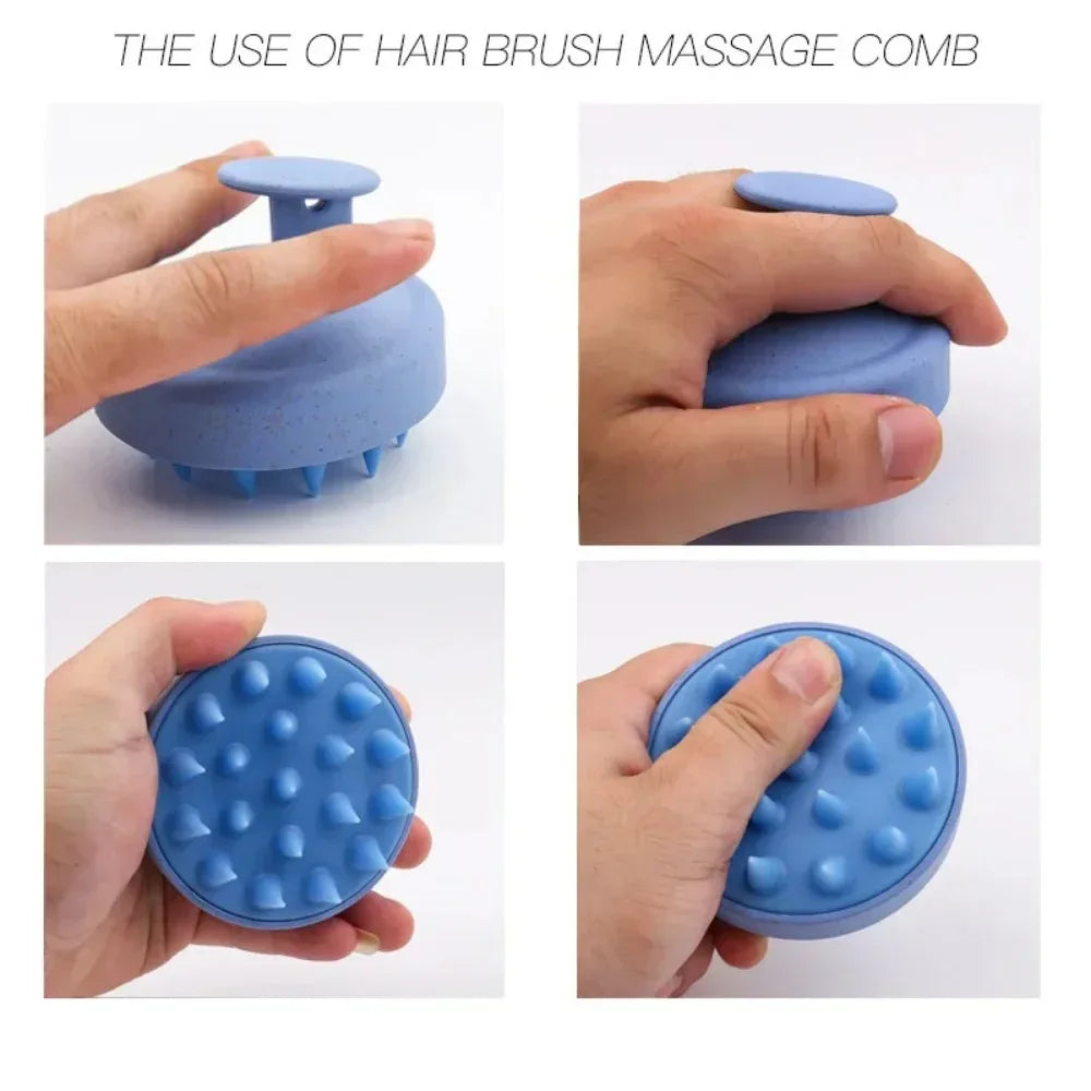 Silicone Shampoo Brush Head Scalp Massage Comb Hair Washing Comb Body