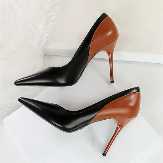BIGTREE Spring Autumn Pointed Toe Woman Pumps Thin Heels Fashion Party