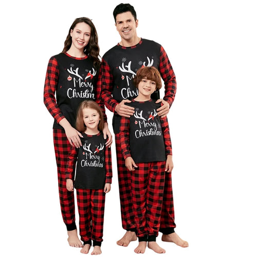 2025 Christmas Family Matching Pajamas Merry Xmas Deer Print Kid Baby