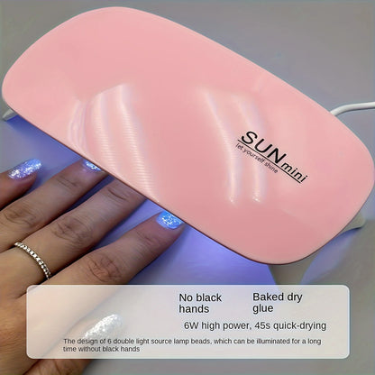 Mini Nail Polish Glue Drying Baking Lamp USB Interface Folding Mouse