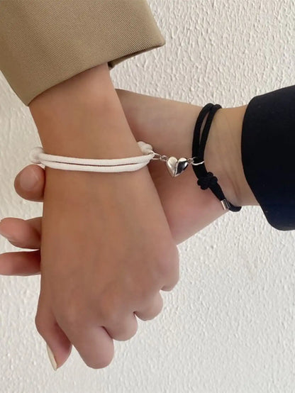 2 Piece Color Black White Hand Rope Love Magnetic Couple Good Friend