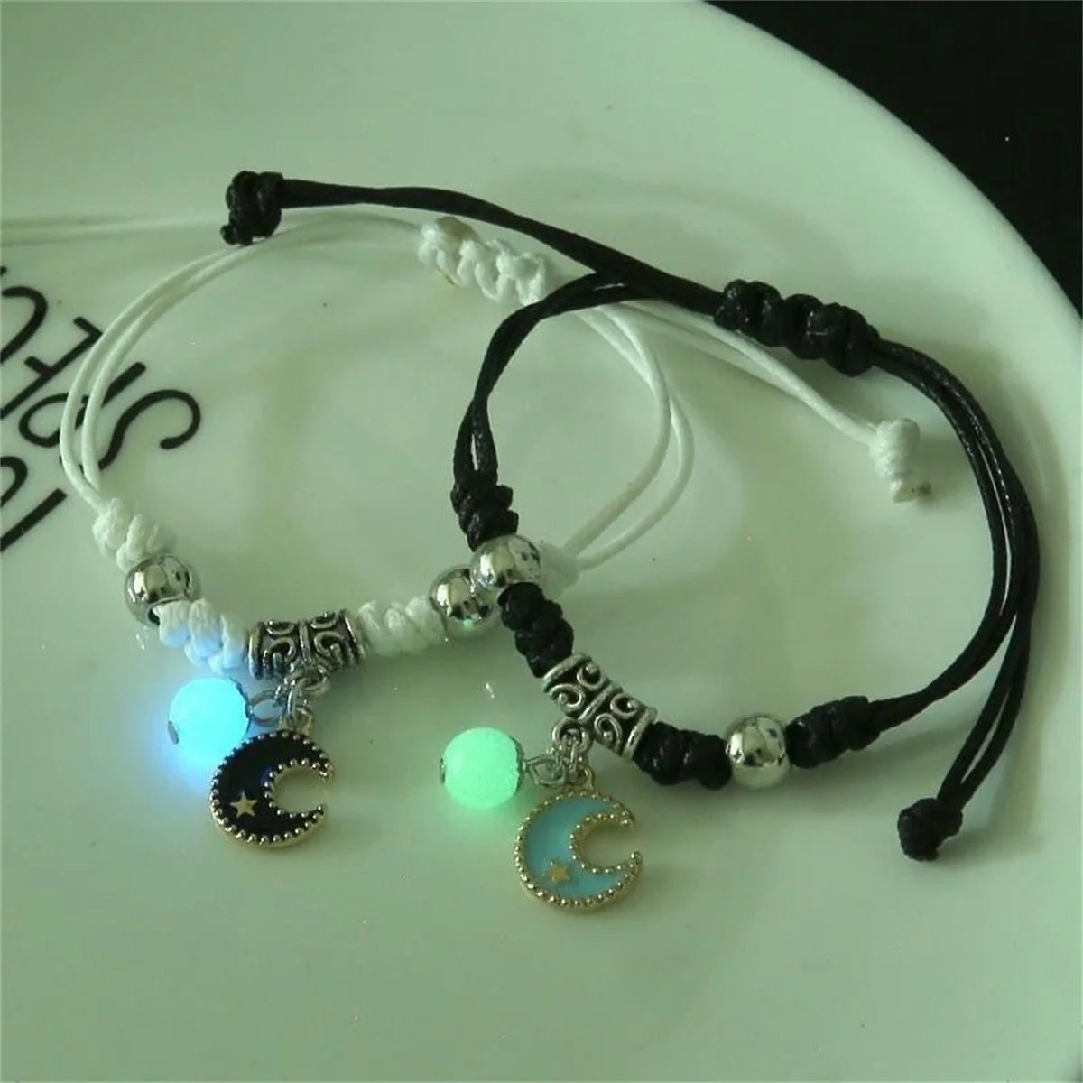 Fashion Luminous Beads Star Couple Bracelet For Women Men Charm Cat