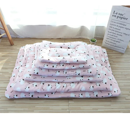 "Reversible Plush Pet Mat: Cozy Bed & Blanket for Cats and Small Dogs"