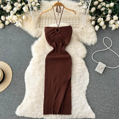 YuooMuoo Chic Fashion Sexy Package Hips Split Knitted Summer Dress