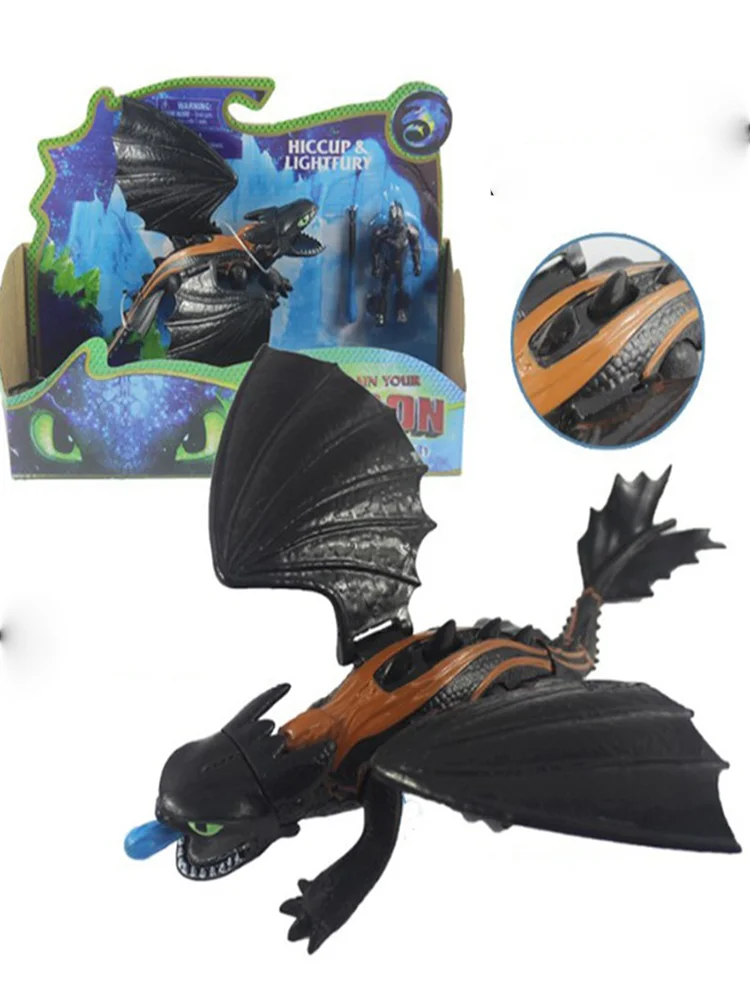 How To Train Your Dragon Figure Toothless Light Fury Action Figures Pvc Model Kit Ornament Toy Action Model Collection Kid Gifts