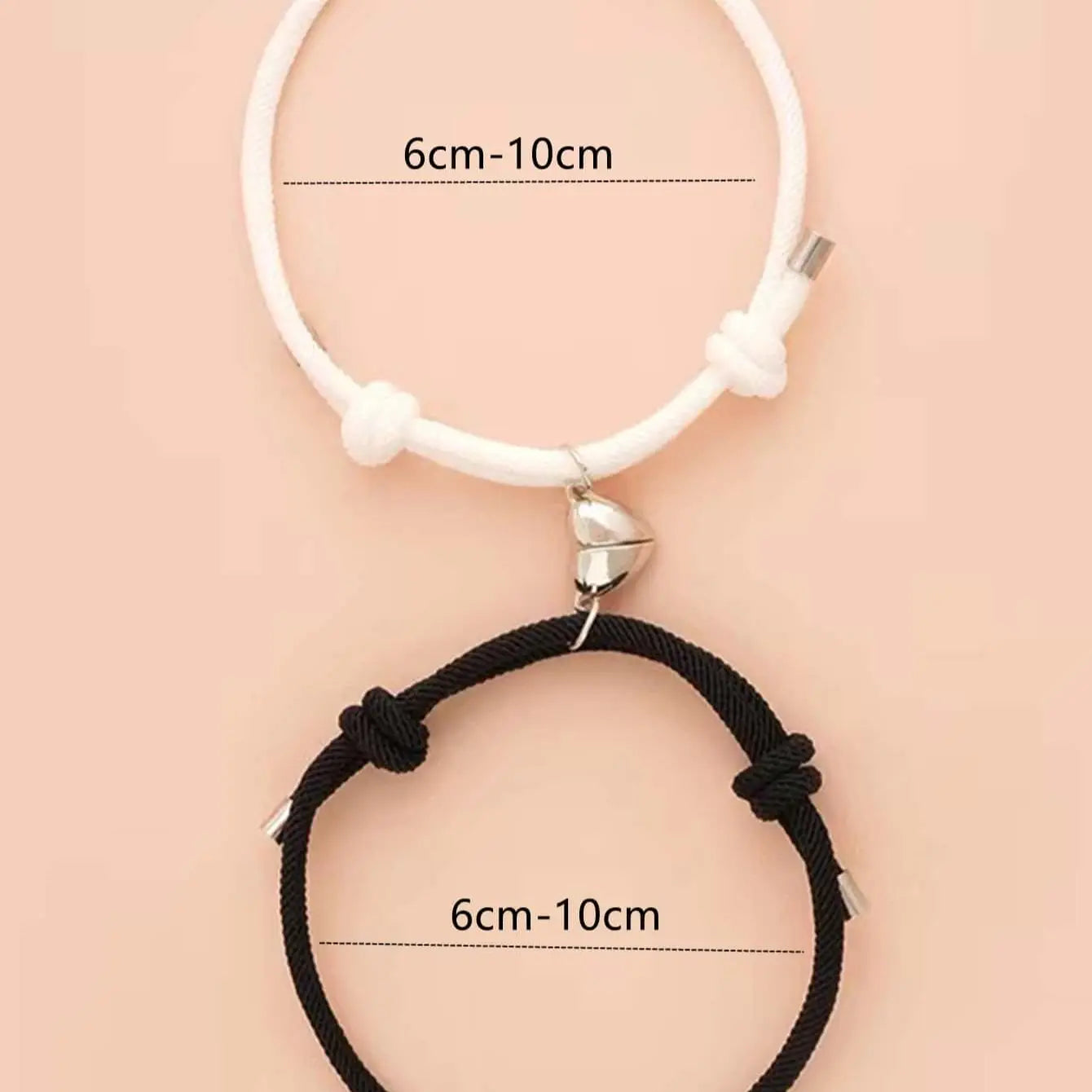 2 Piece Color Black White Hand Rope Love Magnetic Couple Good Friend