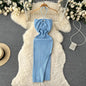 YuooMuoo Chic Fashion Sexy Package Hips Split Knitted Summer Dress