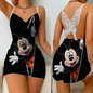 Mini Dress Pajama Skirt Bow Knot Party Dresses Satin Surface Minnie