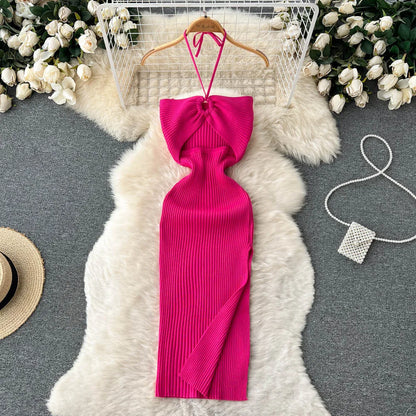 YuooMuoo Chic Fashion Sexy Package Hips Split Knitted Summer Dress