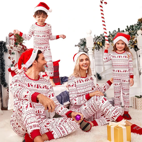 Family Christmas Pajamas Set Mother and Daughter Matching Outfits