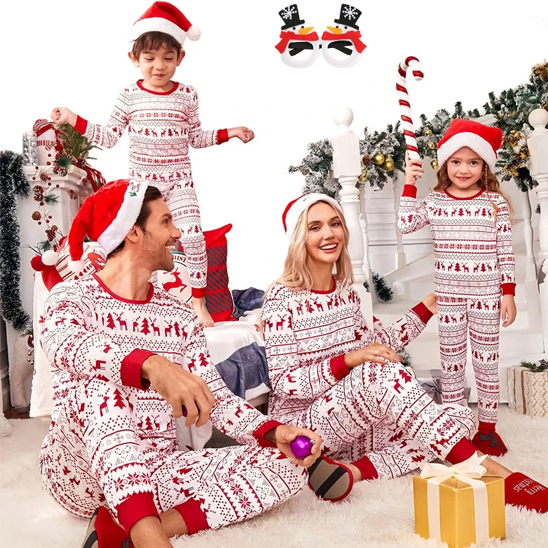 Family Christmas Pajamas Set Mother and Daughter Matching Outfits