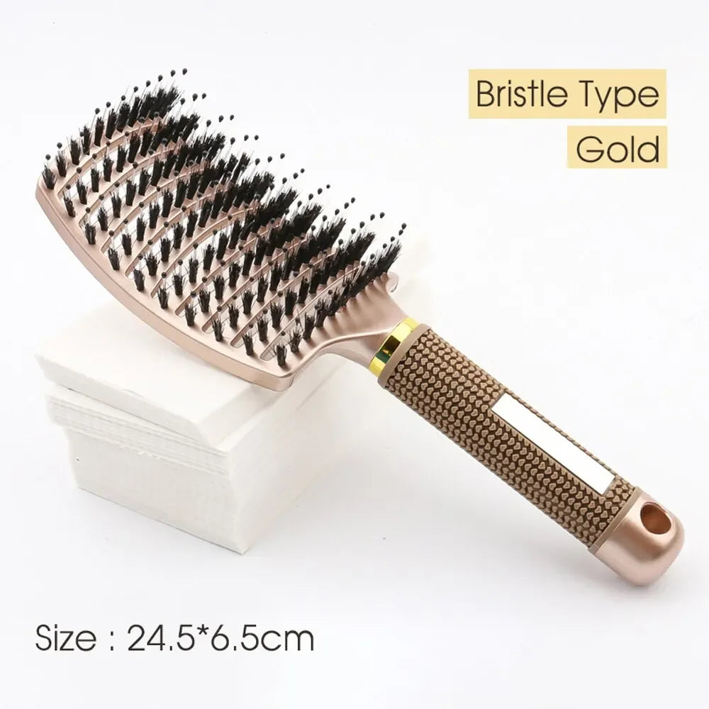 Hair Brush Hair Comb Detangling Hair Brush Bristle&Nylon Women Wet