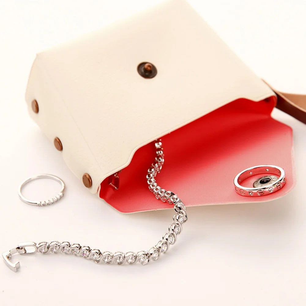 Korean Creative Ins Keychain Bag PU Leather Coin Purse Hand Strap Cute