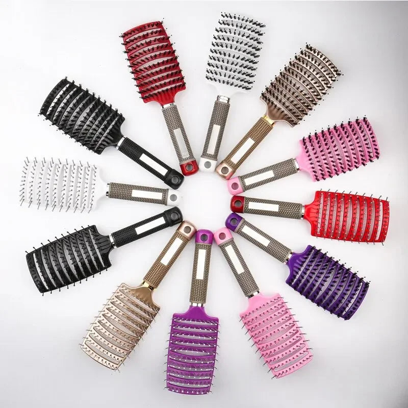 Hair Brush Hair Comb Detangling Hair Brush Bristle&Nylon Women Wet