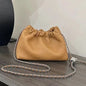 Hot Sale Silver Ball Chain Genuine Leather Small Bucket Bag Fashion