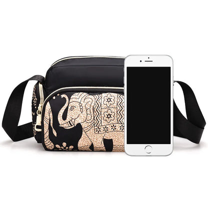 Women's crossbody bag, multi-layer mobile phone bag, nylon canvas bag,