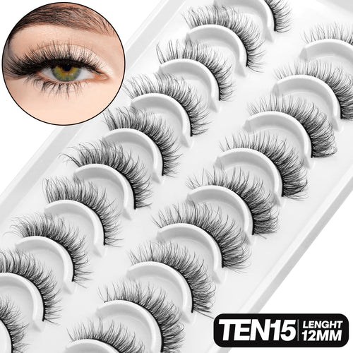 GROINNEYA 5/10 pairs 3D Mink Lashes Faux Mink Fluffy Lash Soft Full