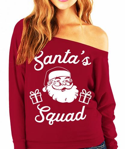 SANTA'S SQUAD Christmas Slouchy Sweatshirt - Pick Color