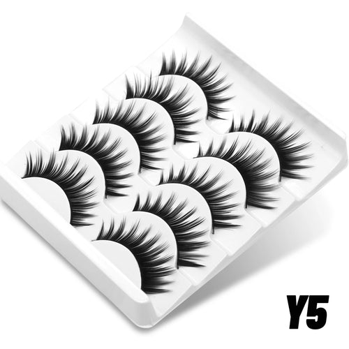 GROINNEYA 5/10 pairs 3D Mink Lashes Faux Mink Fluffy Lash Soft Full