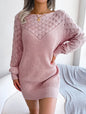 Women's Dress Fashionable Hollowed Out One Collar Long Sleeved