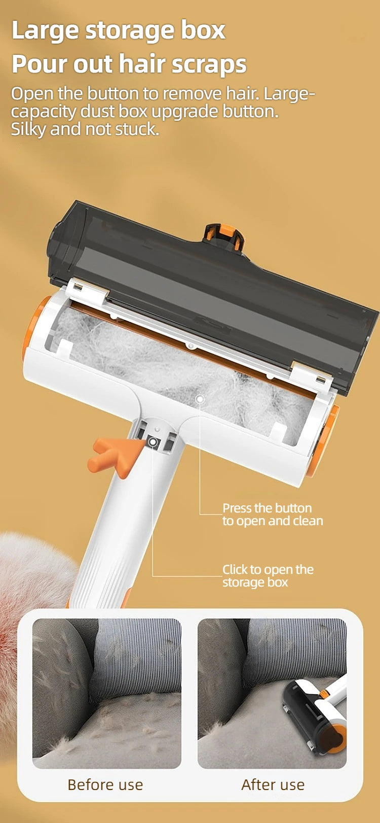 Pet Hair Remover Roller – Reusable & Washable