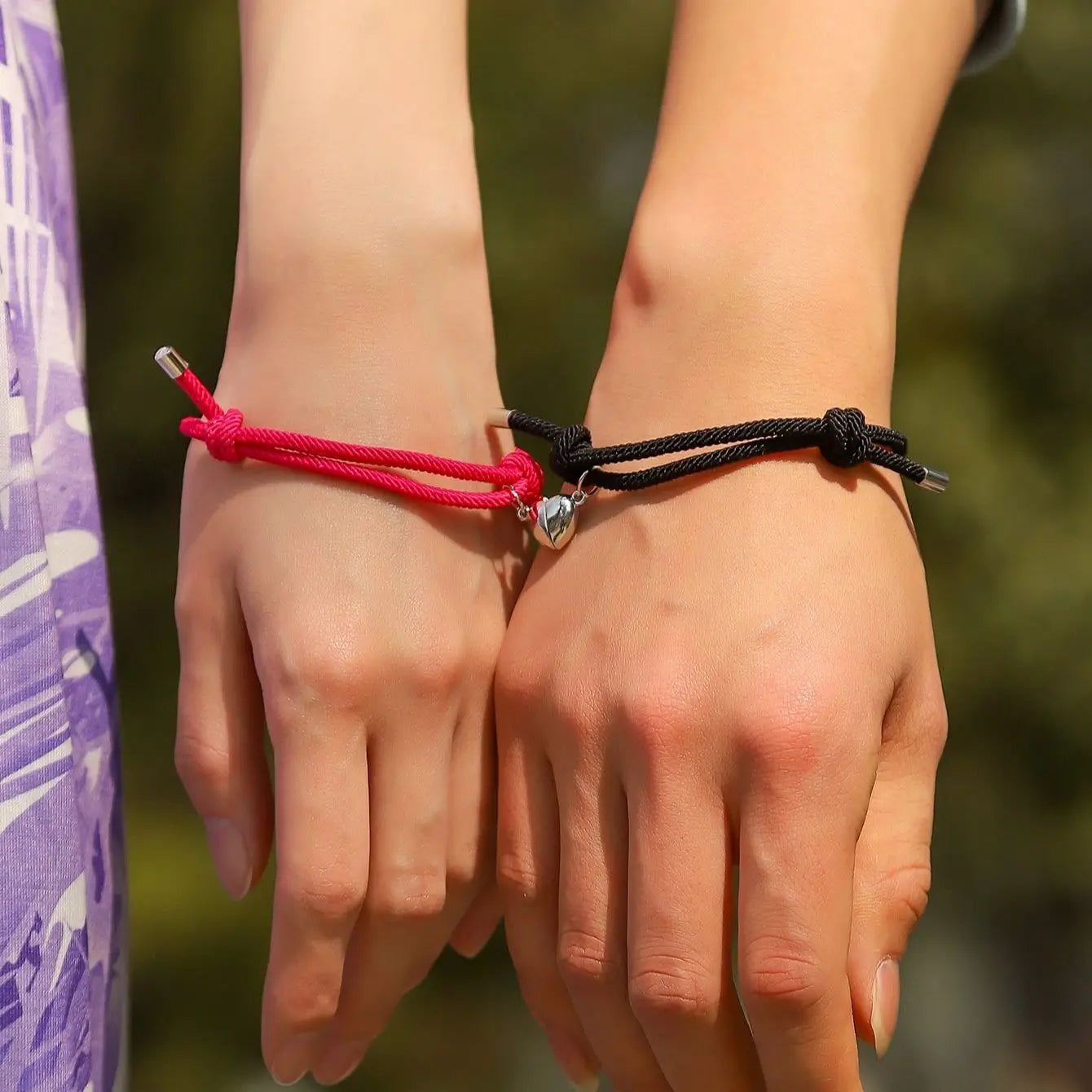 2 Piece Color Black White Hand Rope Love Magnetic Couple Good Friend