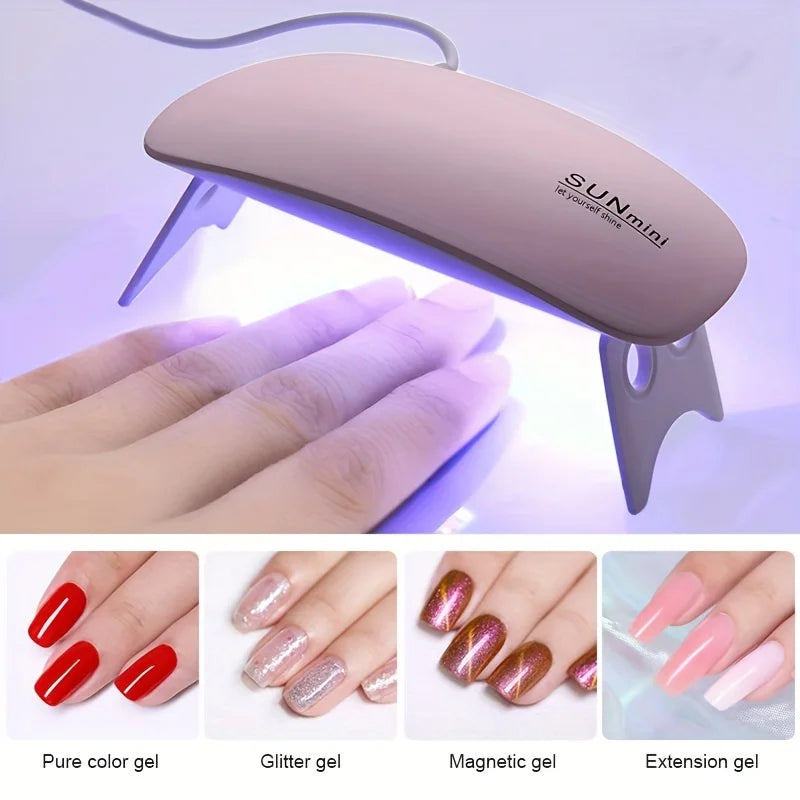 Mini Nail Polish Glue Drying Baking Lamp USB Interface Folding Mouse