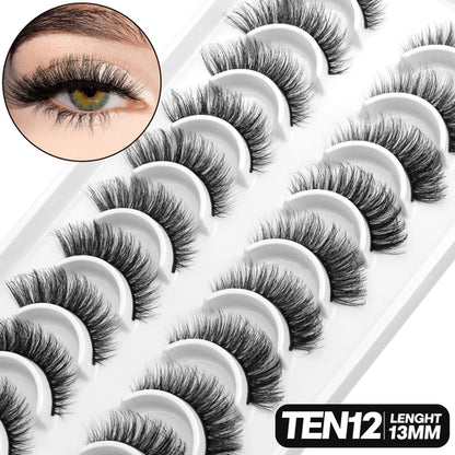 GROINNEYA 5/10 pairs 3D Mink Lashes Faux Mink Fluffy Lash Soft Full