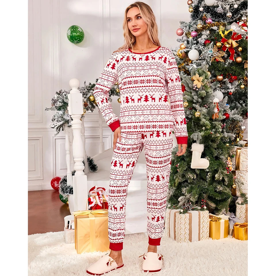 Family Christmas Pajamas Set Mother and Daughter Matching Outfits