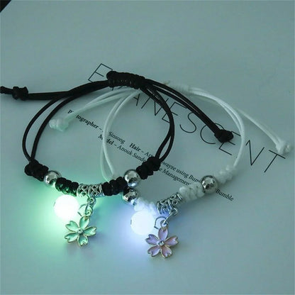 Fashion Luminous Beads Star Couple Bracelet For Women Men Charm Cat