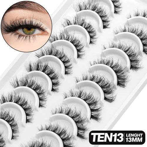 GROINNEYA 5/10 pairs 3D Mink Lashes Faux Mink Fluffy Lash Soft Full