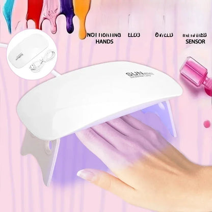 Mini Nail Polish Glue Drying Baking Lamp USB Interface Folding Mouse