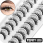 GROINNEYA 5/10 pairs 3D Mink Lashes Faux Mink Fluffy Lash Soft Full