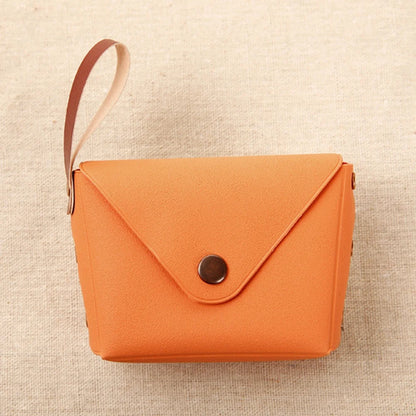 Korean Creative Ins Keychain Bag PU Leather Coin Purse Hand Strap Cute