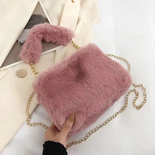 New Autumn Winter Lambswool Shoulder Crossbody Bag For Women Large