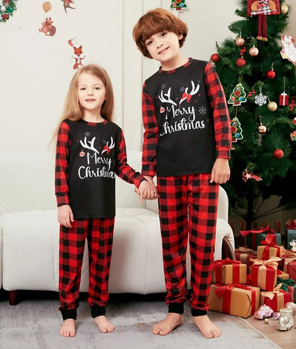 2025 Christmas Family Matching Pajamas Merry Xmas Deer Print Kid Baby