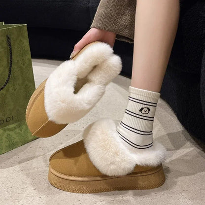 2024 New Leather Women Fashion Winter Indoor Solid Color Suede Fur