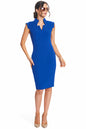 Point De Vu Dress  - Sleeveless notch neck midi sheath dress