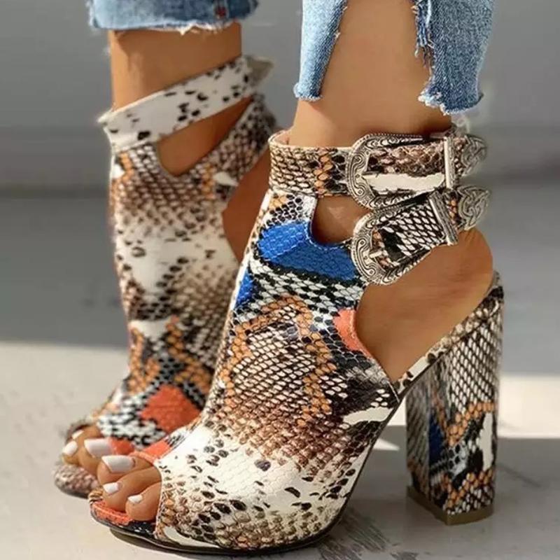 2020 Women Summer Shoes Sexy Nightclub Serpentine High Heels Peep Toe